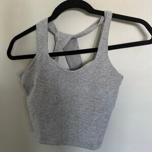 NWOT Beyond Yoga Spacedye Twist Through Cropped Tank in Gray Heather SZ S